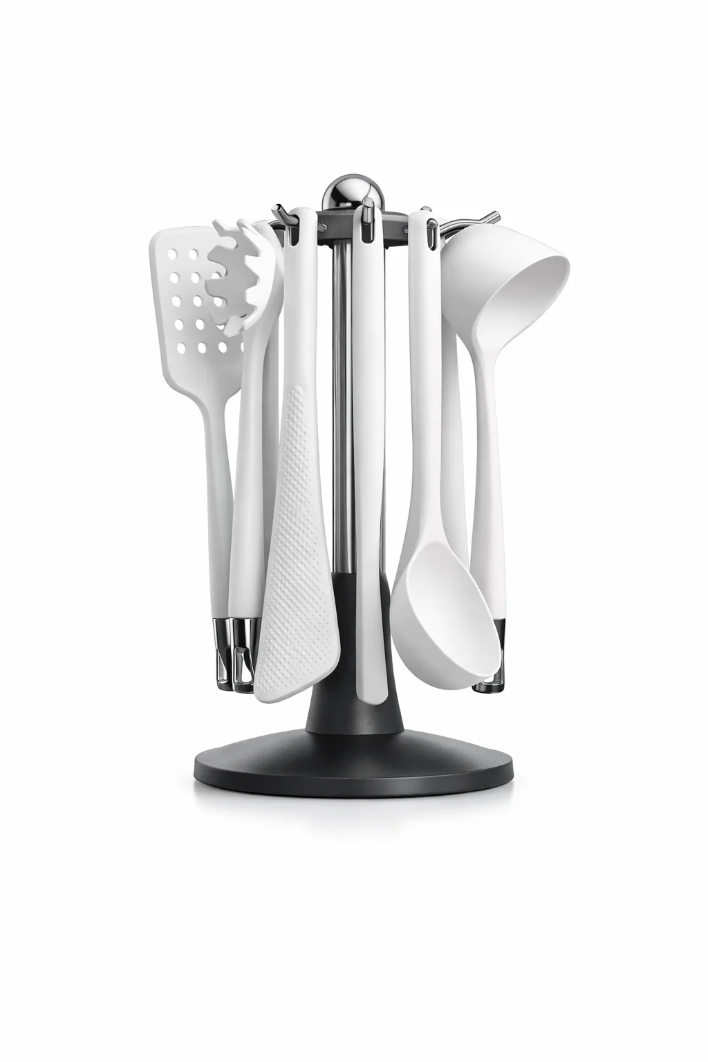 Premium 6-Piece Silicone Kitchen Utensil Set with Rotating Stand