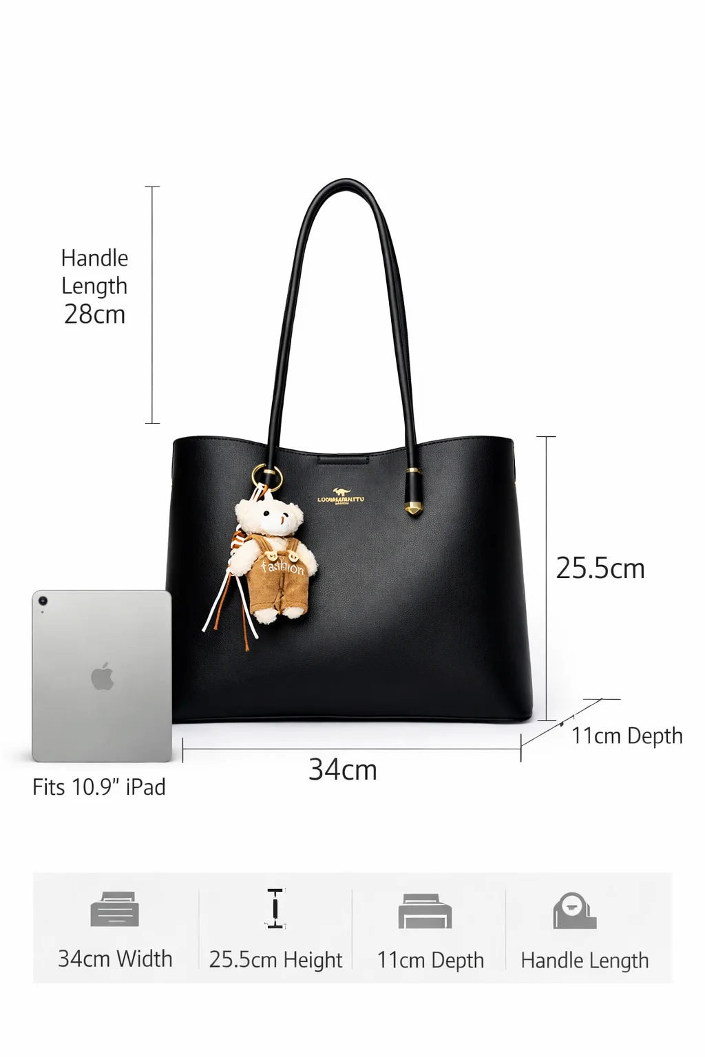 Women’s Premium PU Leather Tote Bag – Large Capacity Shoulder Handbag image 2