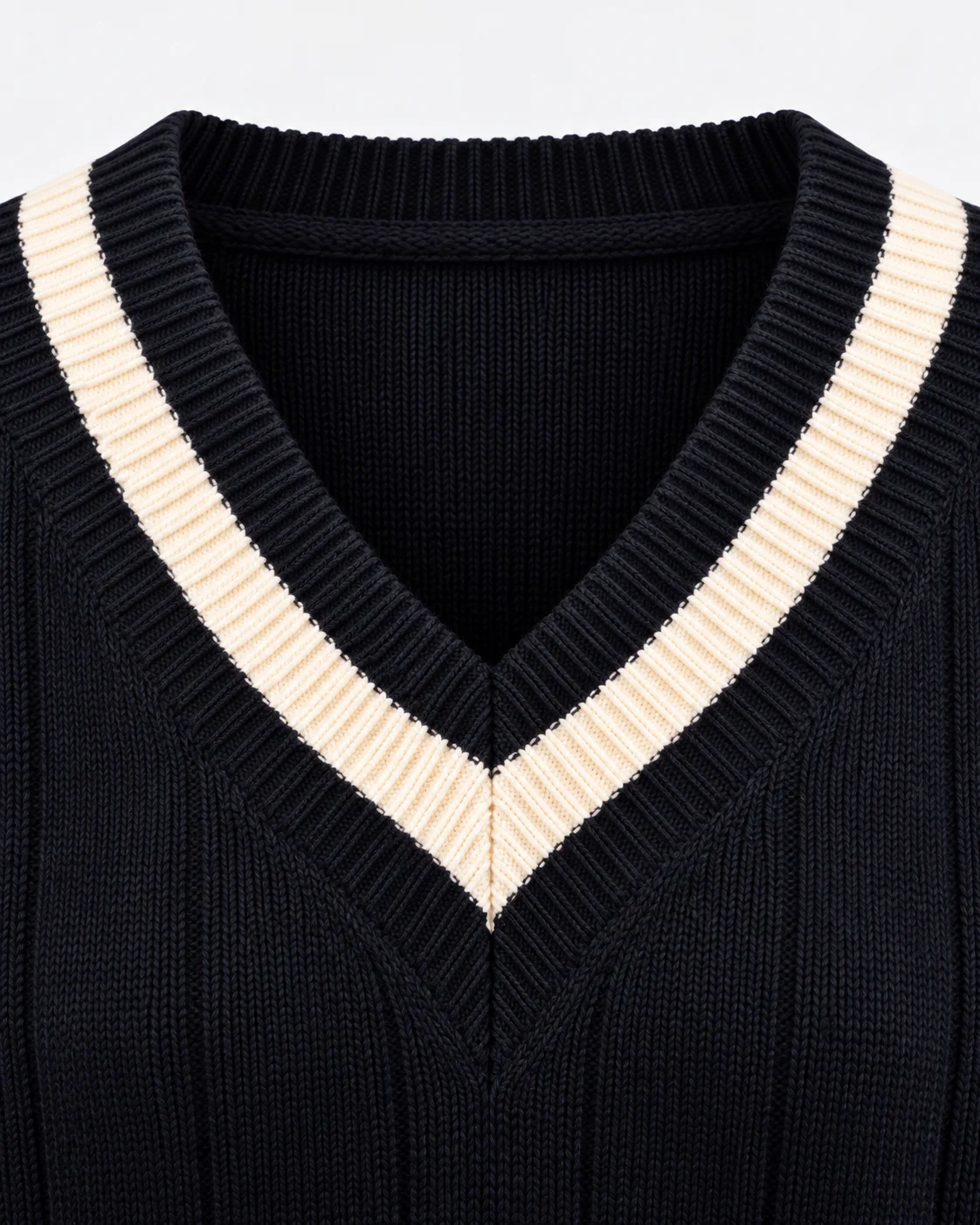 Women's Contrast V-Neck Knit Sweater image 6
