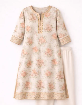 Women Printed Kurti Set image 2